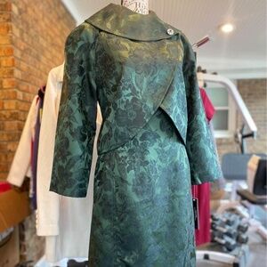 TAHARI ASL Size 14, Spruce Green Dress with Jacket,
